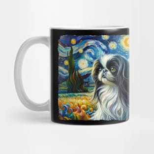 Starry Japanese Chin Dog Portrait - Pet Portrait Mug